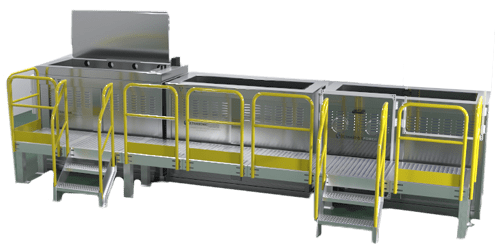 Large Custom Three Tank Ultrasonic Cleaning System